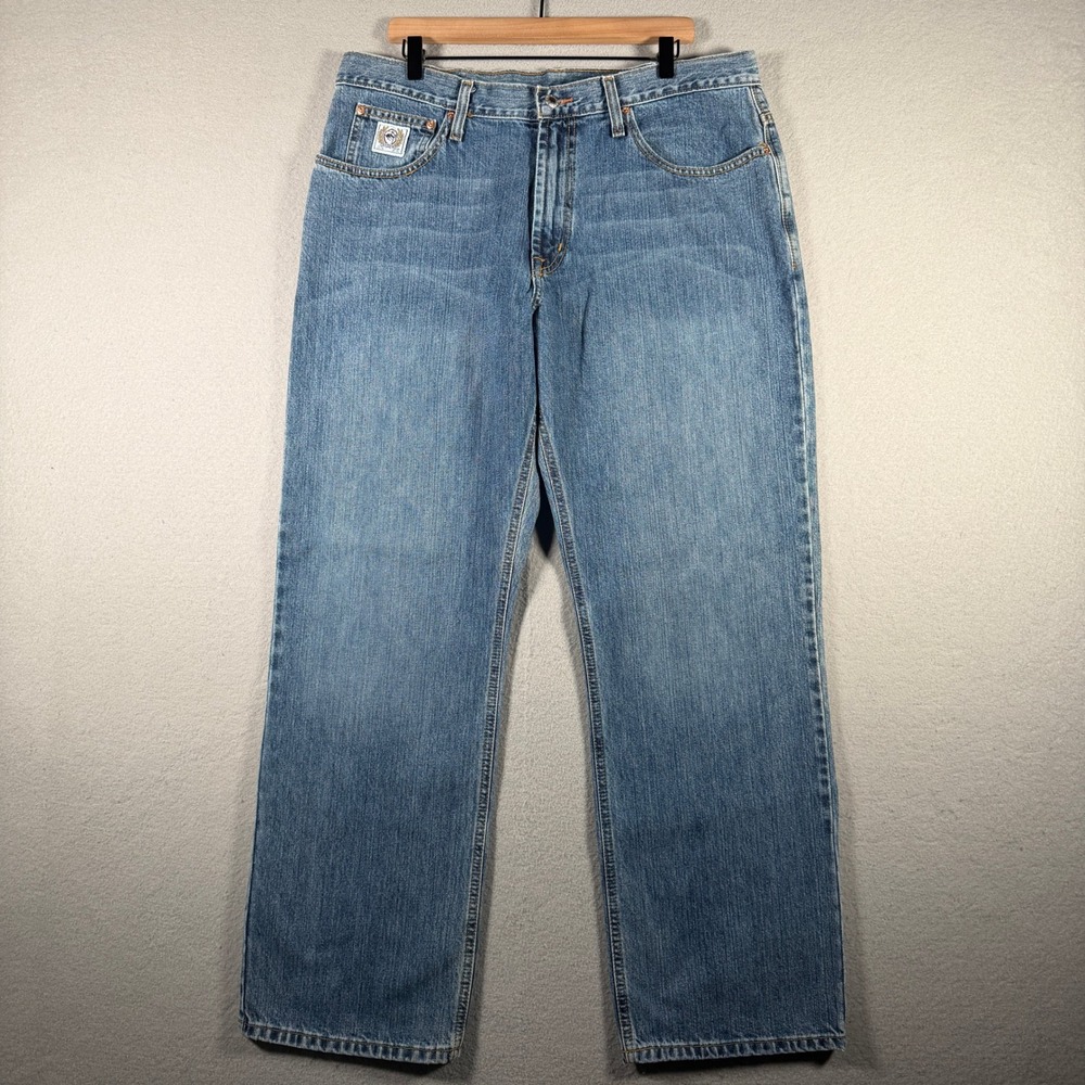 Cinch Mens Medium Wash Straight Leg Denim Jeans Blue 38x31 MB92834 003